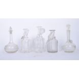 COLLECTION OF ASSORTED VICTORIAN GLASS DRINKS DECANTERS