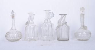 COLLECTION OF ASSORTED VICTORIAN GLASS DRINKS DECANTERS