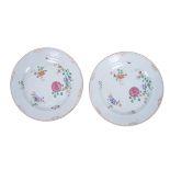 PAIR OF 19TH CENTURY CHINESE ORIENTAL FAMILLE ROSE PLATES