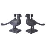 PAIR OF 20TH CENTURY METAL BIRD CANDLESTICK HOLDERS