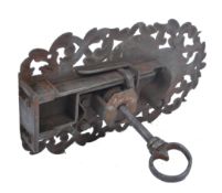 17TH CENTURY GERMAN STEEL LOCK AND KEY