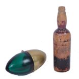 EARLY 20TH CENTURY PERFUME BOTTLE WITH BOTTLE DICE SHAKER