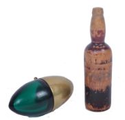 EARLY 20TH CENTURY PERFUME BOTTLE WITH BOTTLE DICE SHAKER