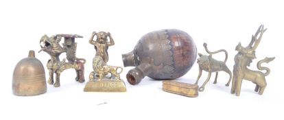 COLLECTION OF ASSORTED ANTIQUE & LATER BRASS ITEMS