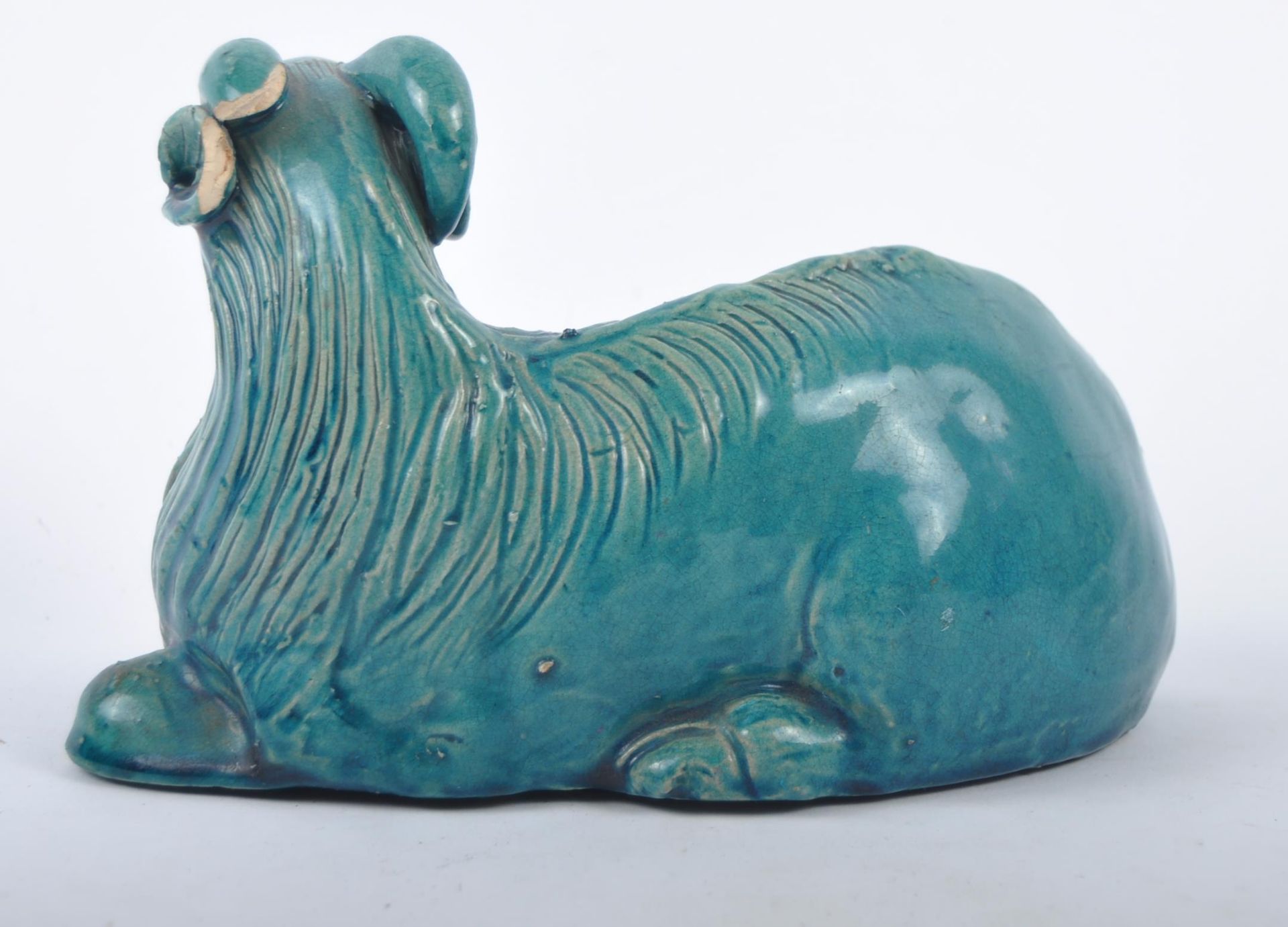 CHINESE MONOCHROME TURQUOISE ZODIAC GOAT - Image 3 of 6