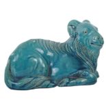 CHINESE MONOCHROME TURQUOISE ZODIAC GOAT