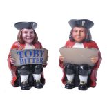 TWO TOBY BITTER ADVERTISING PUB FIGURES