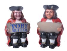 TWO TOBY BITTER ADVERTISING PUB FIGURES