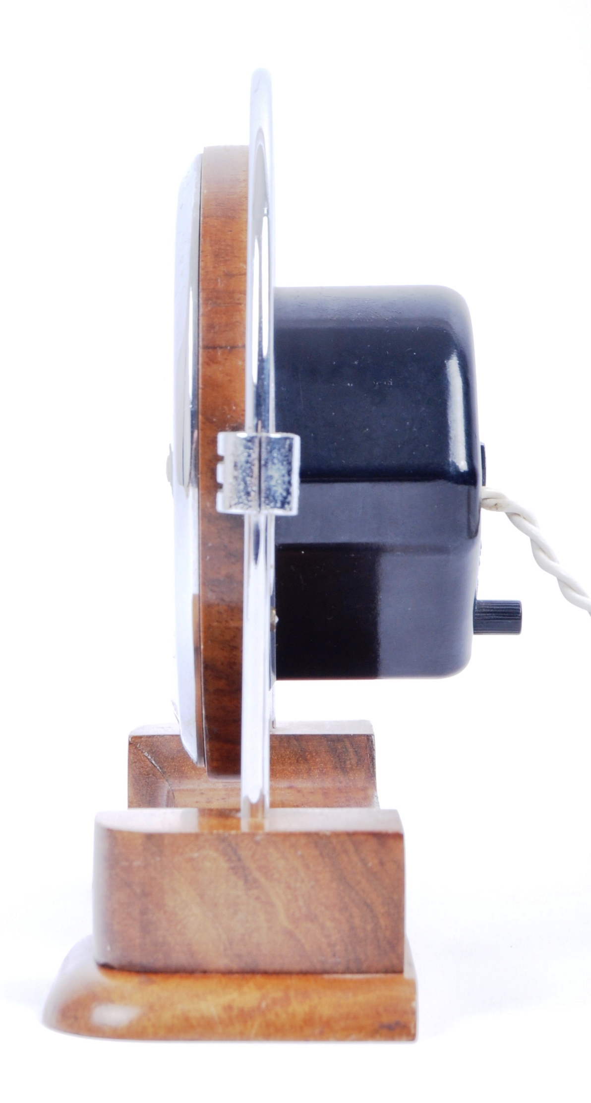 TWENTIETH CENTURY ART DECO WOODEN ELECTRIC DESK CLOCK - Image 4 of 6