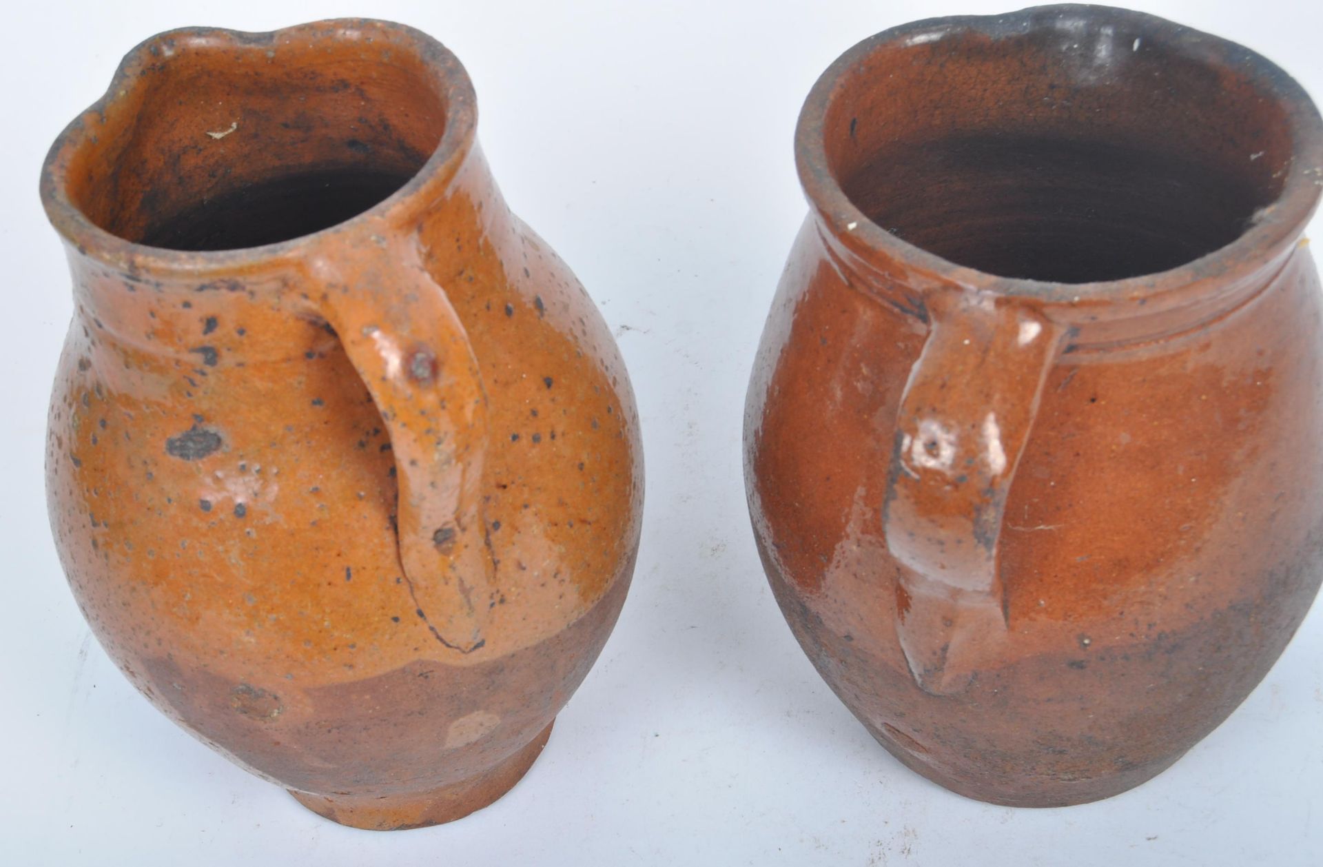 SET OF 19TH CENTURY TERRACOTTA GLAZED JUGS - Image 8 of 10