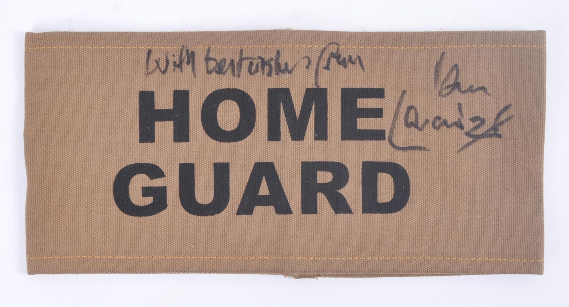 DAD'S ARMY (BBC SITCOM) - IAN LAVENDER SIGNED ARMBAND