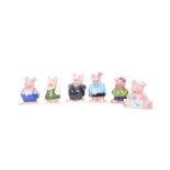 FULL SET OF SIX VINTAGE NATWEST PIGGY BANK PIGS