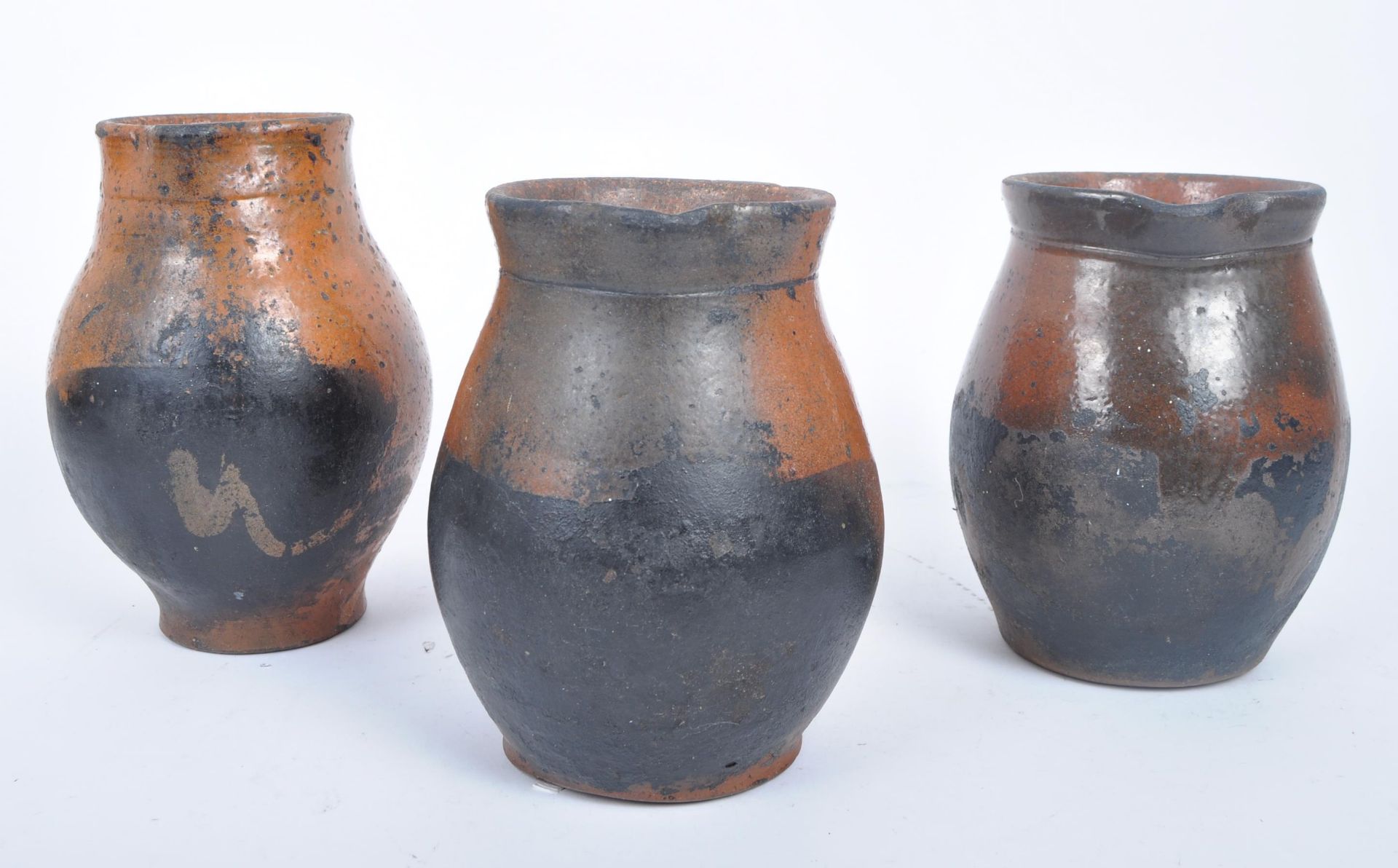 SET OF 19TH CENTURY TERRACOTTA GLAZED JUGS - Image 6 of 10