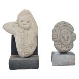 SOUTH AMERICAN PUMICE EARTHENWARE FIGURES ON STANDS