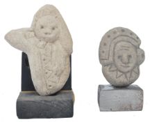 SOUTH AMERICAN PUMICE EARTHENWARE FIGURES ON STANDS