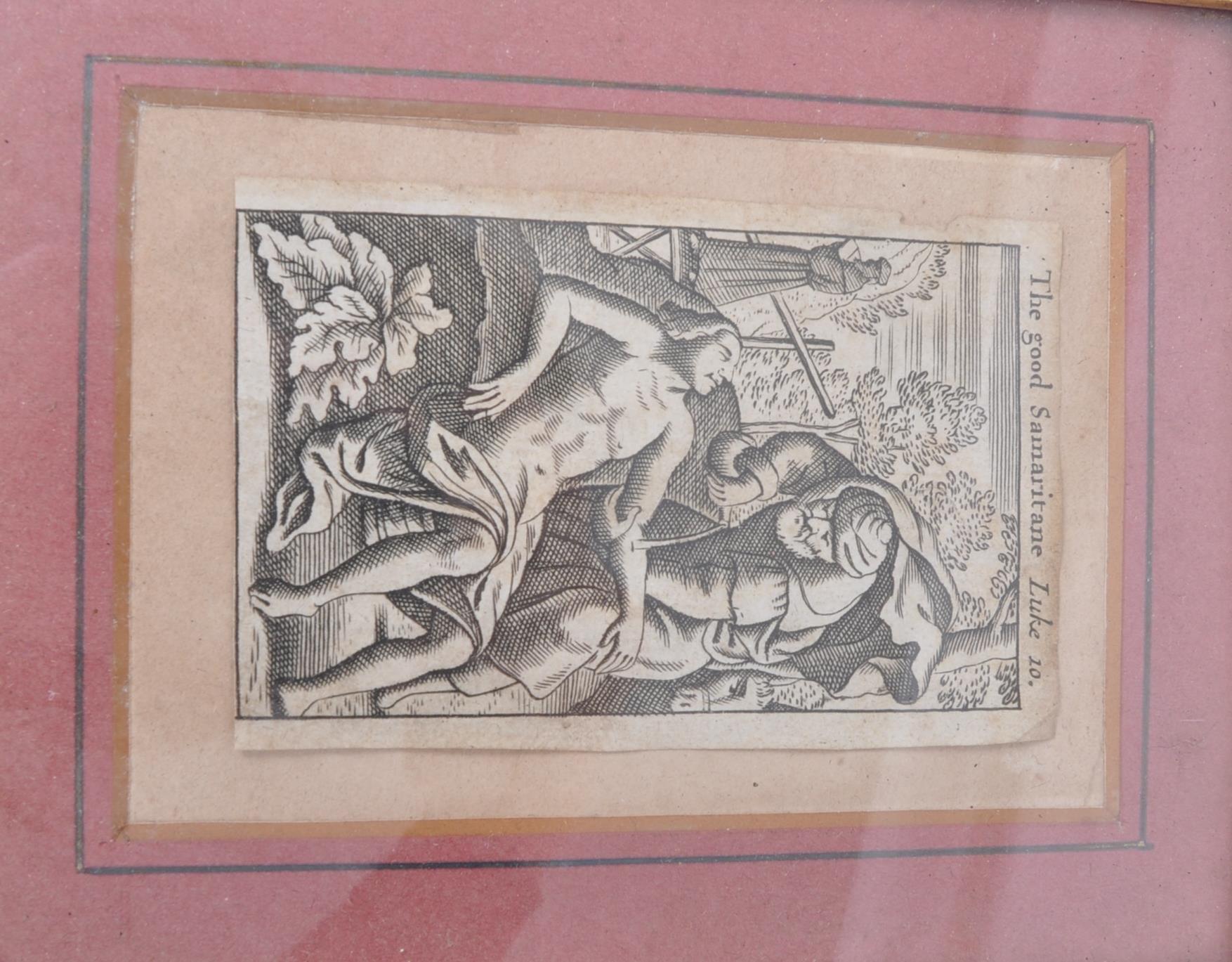 FOUR ANTIQUE FRAMED CHRISTIAN WOODBLOCK ENGRAVINGS - Image 4 of 6