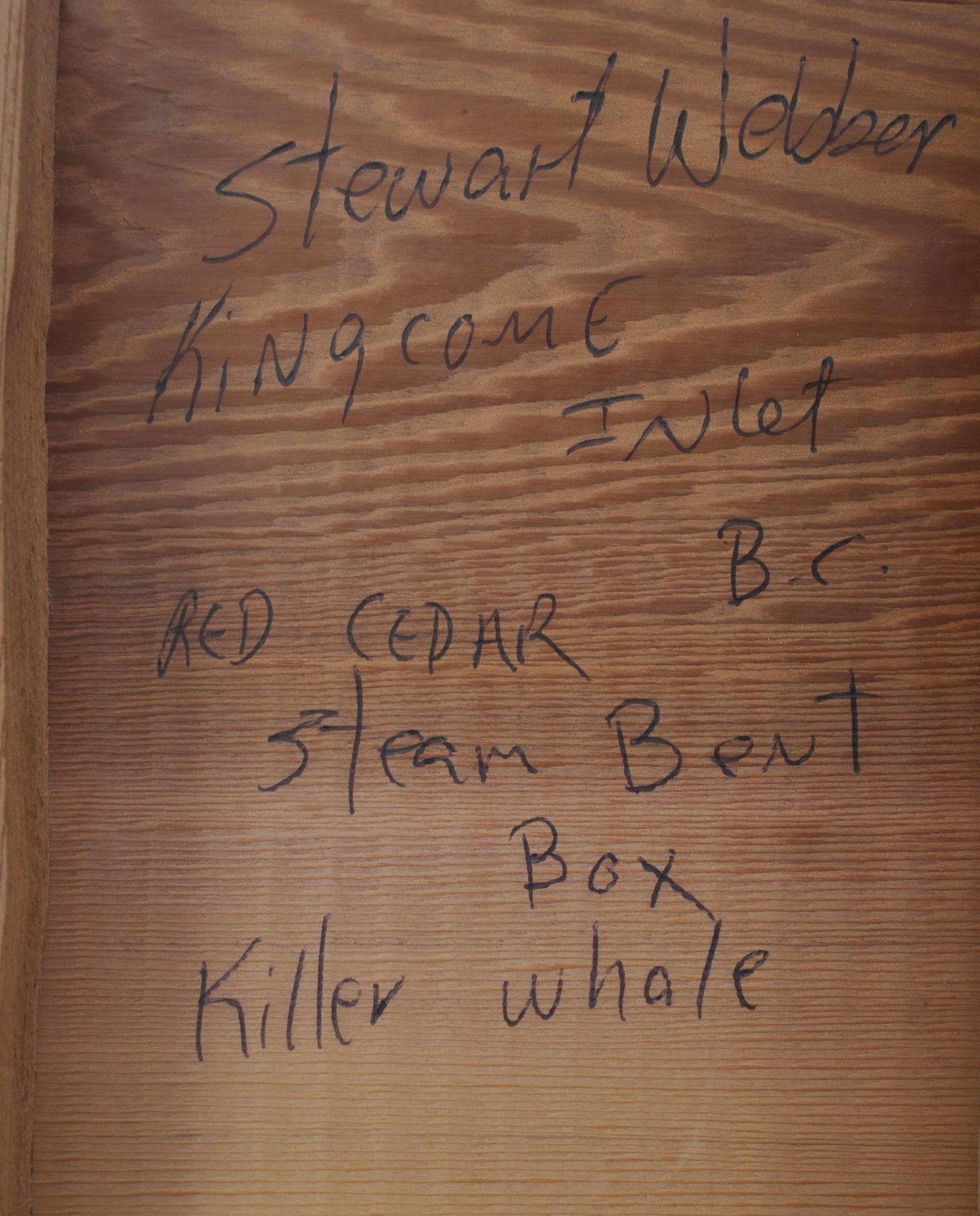 STEWART WEBBER RED CEDAR KWAKIUTL CANADIAN WHALE BOX - Image 5 of 5