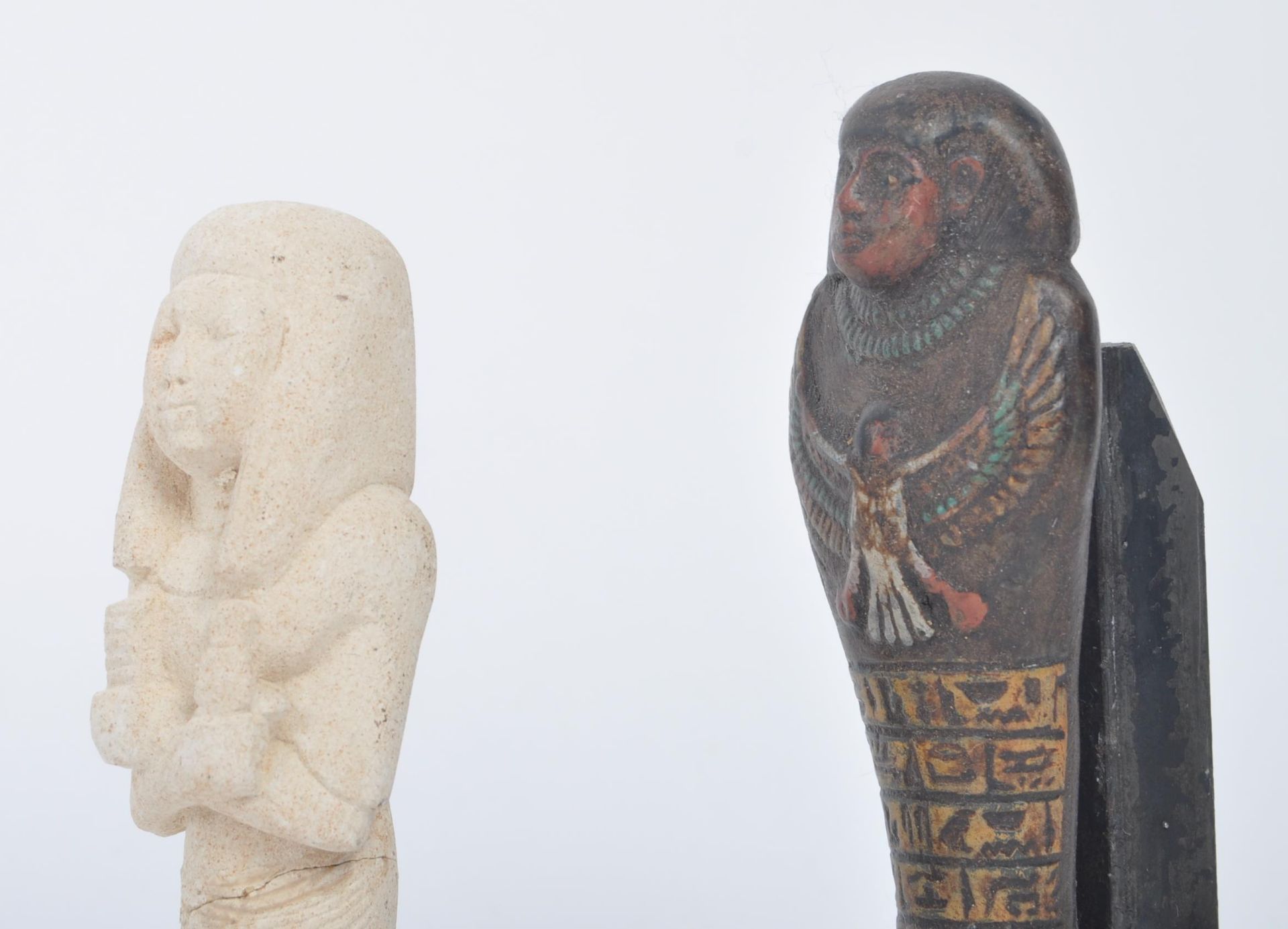 TWO ANCIENT EGYPTIAN USHABTI FUNERAL STATUETTES - Image 5 of 6