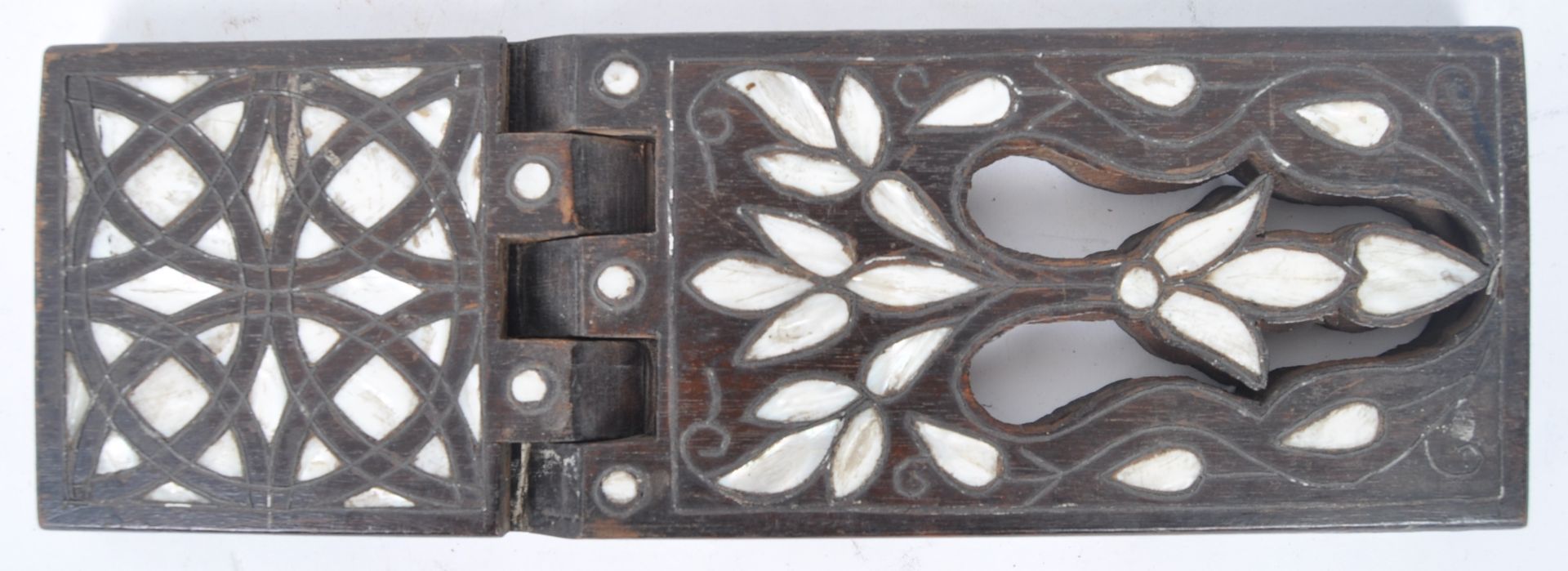 19TH CENTURY ISLAMIC MOTHER OF PEARL FOLDING QURAN STAND - Image 6 of 7