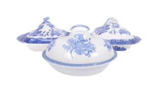 COLLECTION OF 19TH CENTURY BLUE & WHITE TUREENS