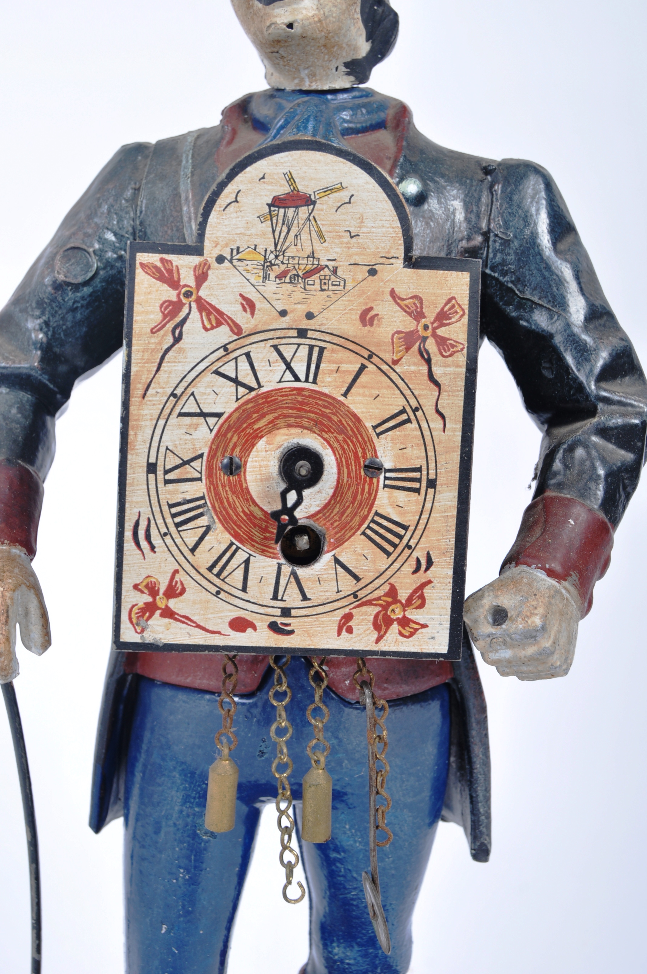 EARLY 20TH CENTURY BLACK FOREST CHROME CLOCK MAN - Image 5 of 7