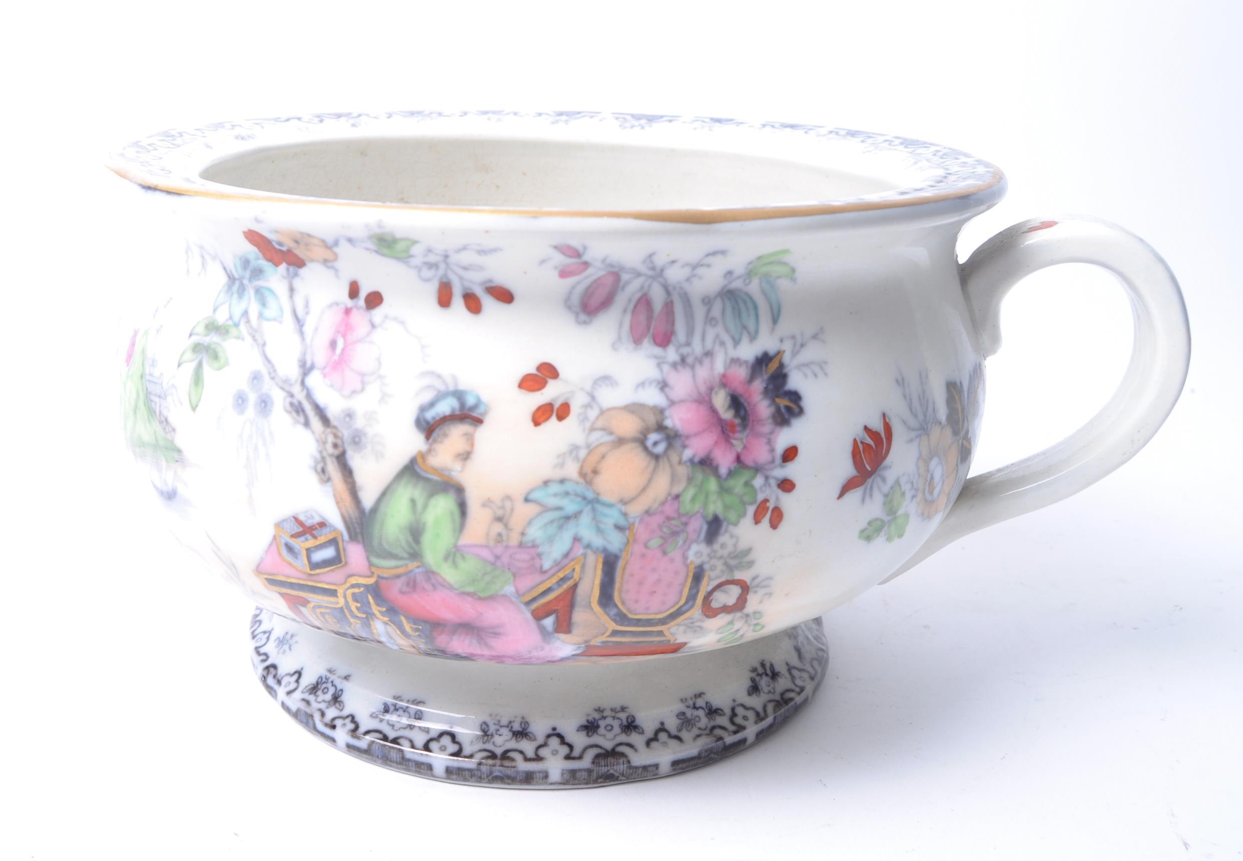 19TH CENTURY VICTORIAN STAFFORDSHIRE CHAMBER POT - Image 2 of 6