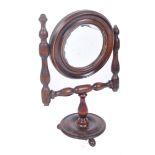 A VICTORIAN 19TH CENTURY WALNUT LADIES SWING MIRROR