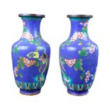 PAIR OF CHINESE CLOISONNE VASES