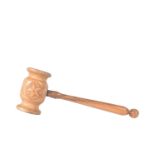 VINTAGE AUCTIONEER'S GAVEL FROM THE HOLY LAND
