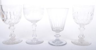 GROUP OF 4 19TH & 18TH CENTURY WINE GLASS DRINKING GLASSES