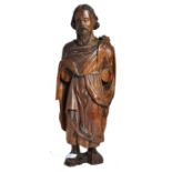 19TH CENTURY CONTINENTAL CARVED ECCLESIASTICAL FIGURE