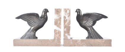 PAIR OF ART DECO STYLE BOOKENDS WITH BIRDS