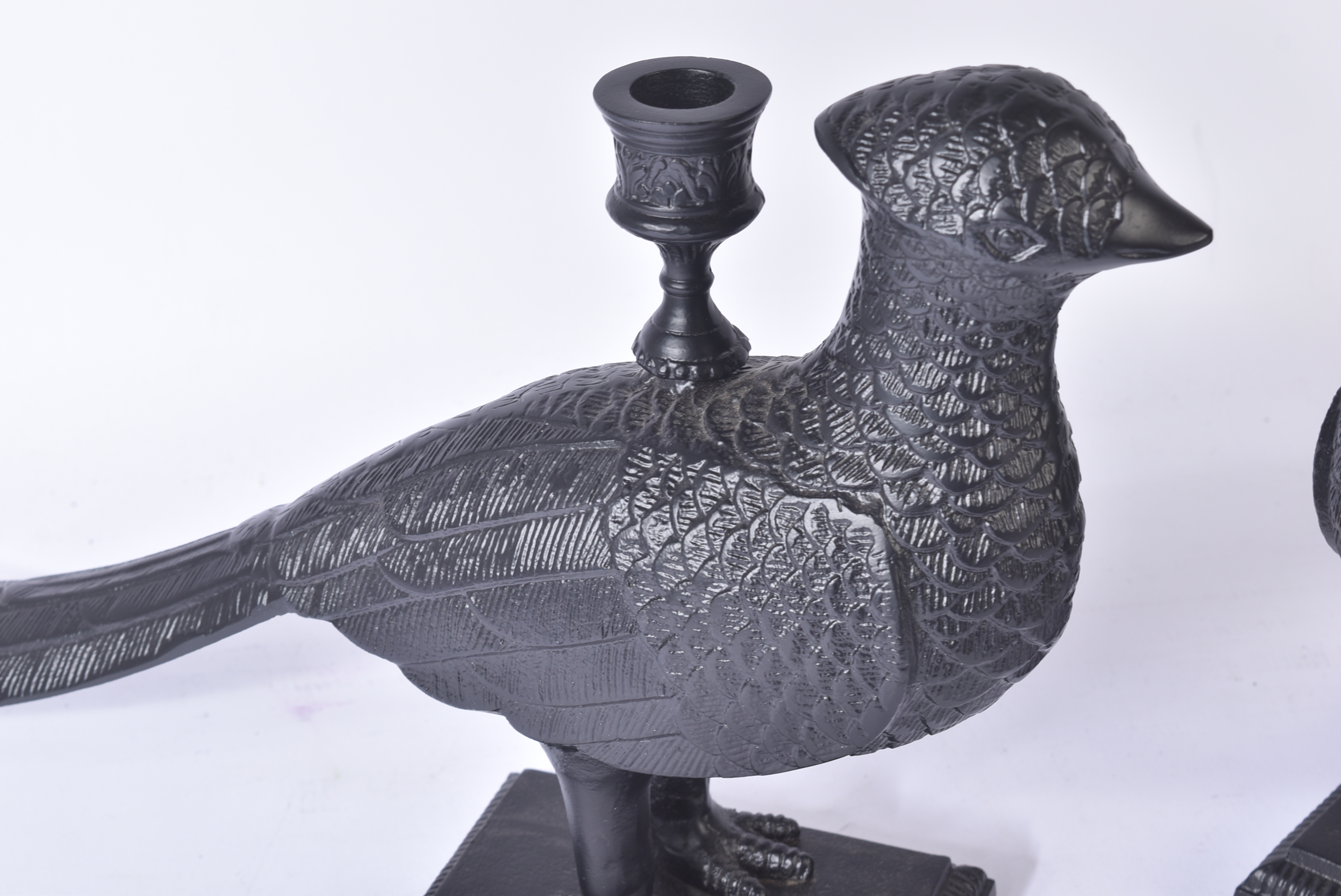 PAIR OF 20TH CENTURY METAL BIRD CANDLESTICK HOLDERS - Image 2 of 5