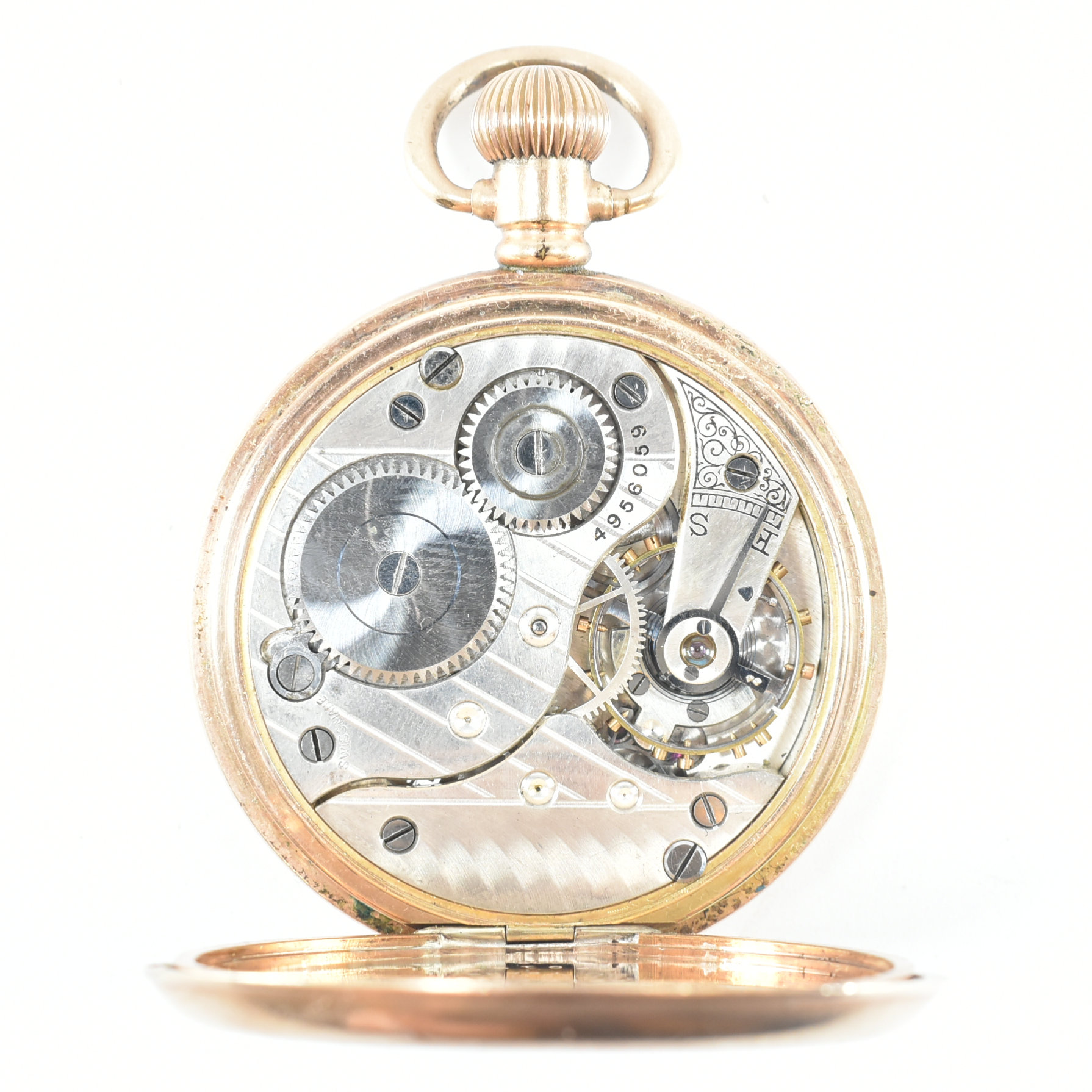 VINTAGE GOLD PLATED MOON POCKET WATCH - Image 4 of 9