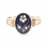 VICTORIAN 12CT GOLD ENAMEL PEARL FORGET-ME-NOT RING
