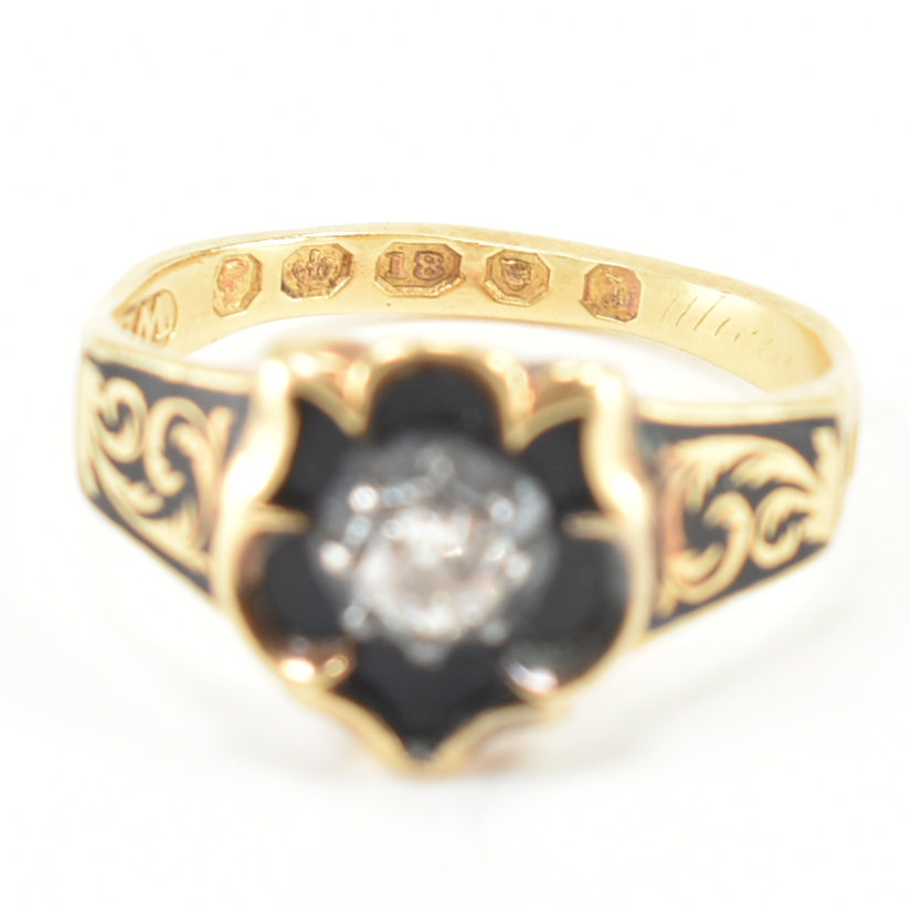 HALLMARKED VICTORIAN 18CT GOLD & DIAMOND MEMORIAL RING - Image 8 of 10