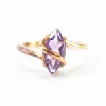 HALLMARKED 9CT GOLD & AMETHYST RING