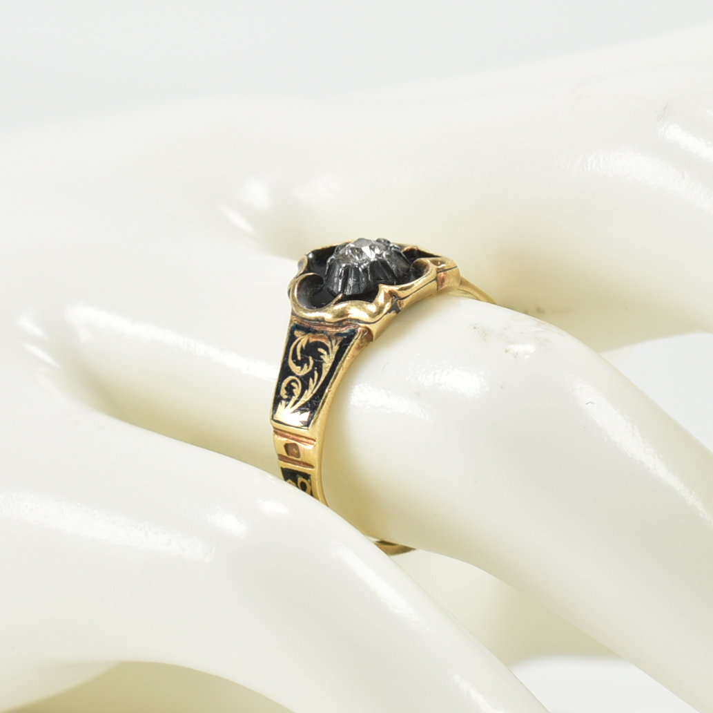 HALLMARKED VICTORIAN 18CT GOLD & DIAMOND MEMORIAL RING - Image 10 of 10