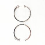 HALLMARKED 18CT GOLD & DIAMOND HOOP EARRINGS