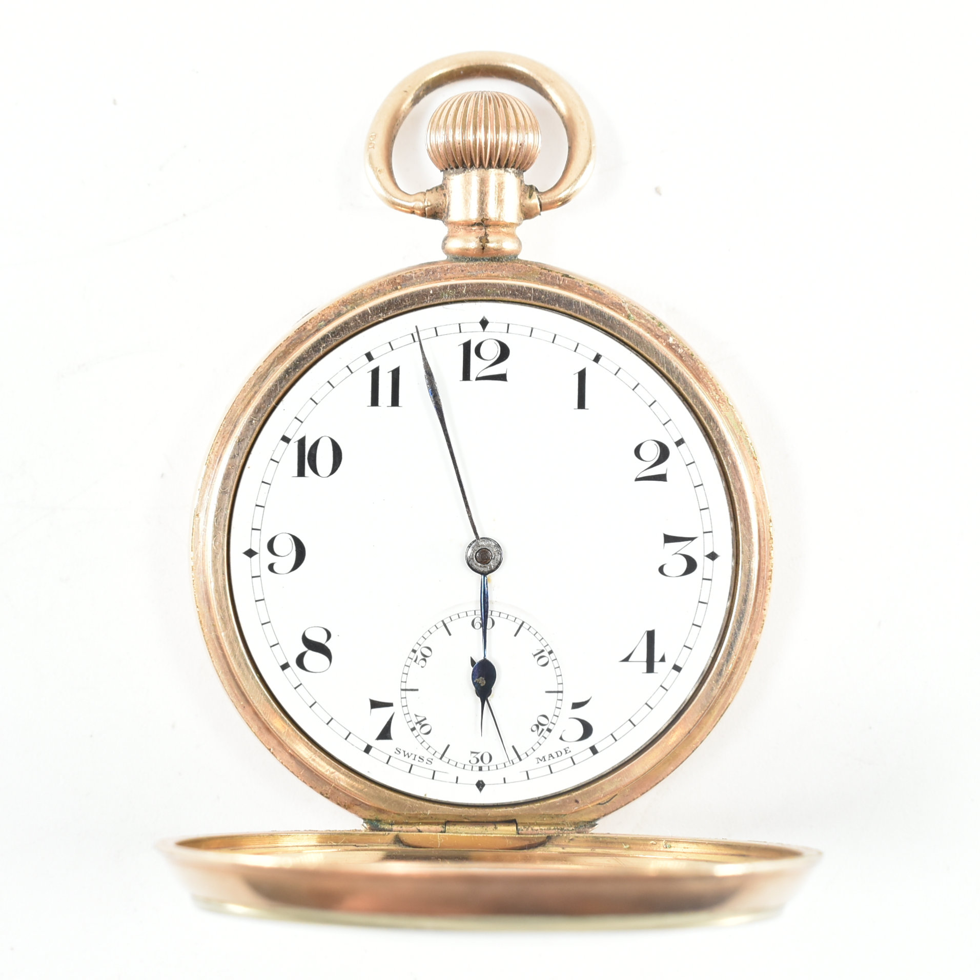 VINTAGE GOLD PLATED MOON POCKET WATCH - Image 5 of 9