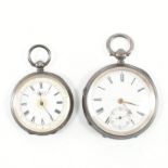 TWO ANTIQUE SILVER POCKET WATCHES