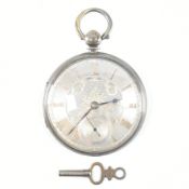 LONDON HALLMARKED SILVER KEY WIND POCKET WATCH - 1927