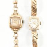 TWO HALLMARKED 9CT GOLD COCKTAIL WRISTWATCHES