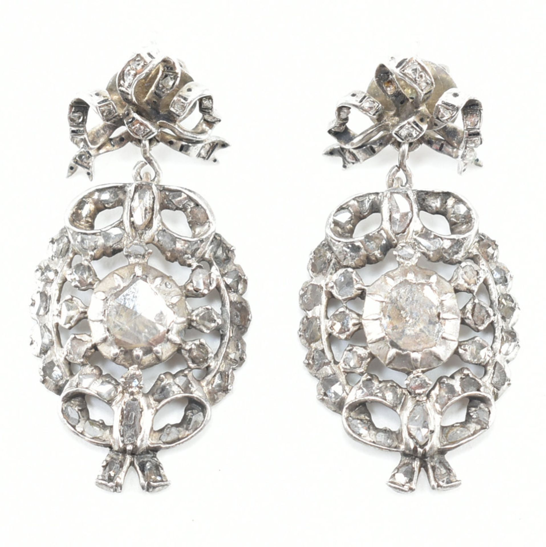 GEORGIAN DIAMOND PENDANT EARRINGS