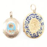 TWO 19TH CENTURY GOLD PENDANT LOCKETS