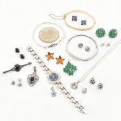 COLLECTION OF SILVER JEWELLERY & A WATCH