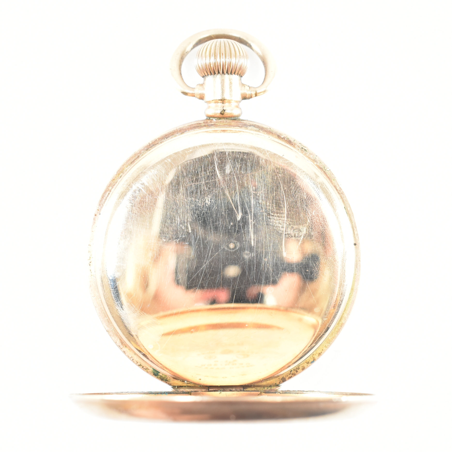 VINTAGE GOLD PLATED MOON POCKET WATCH - Image 3 of 9