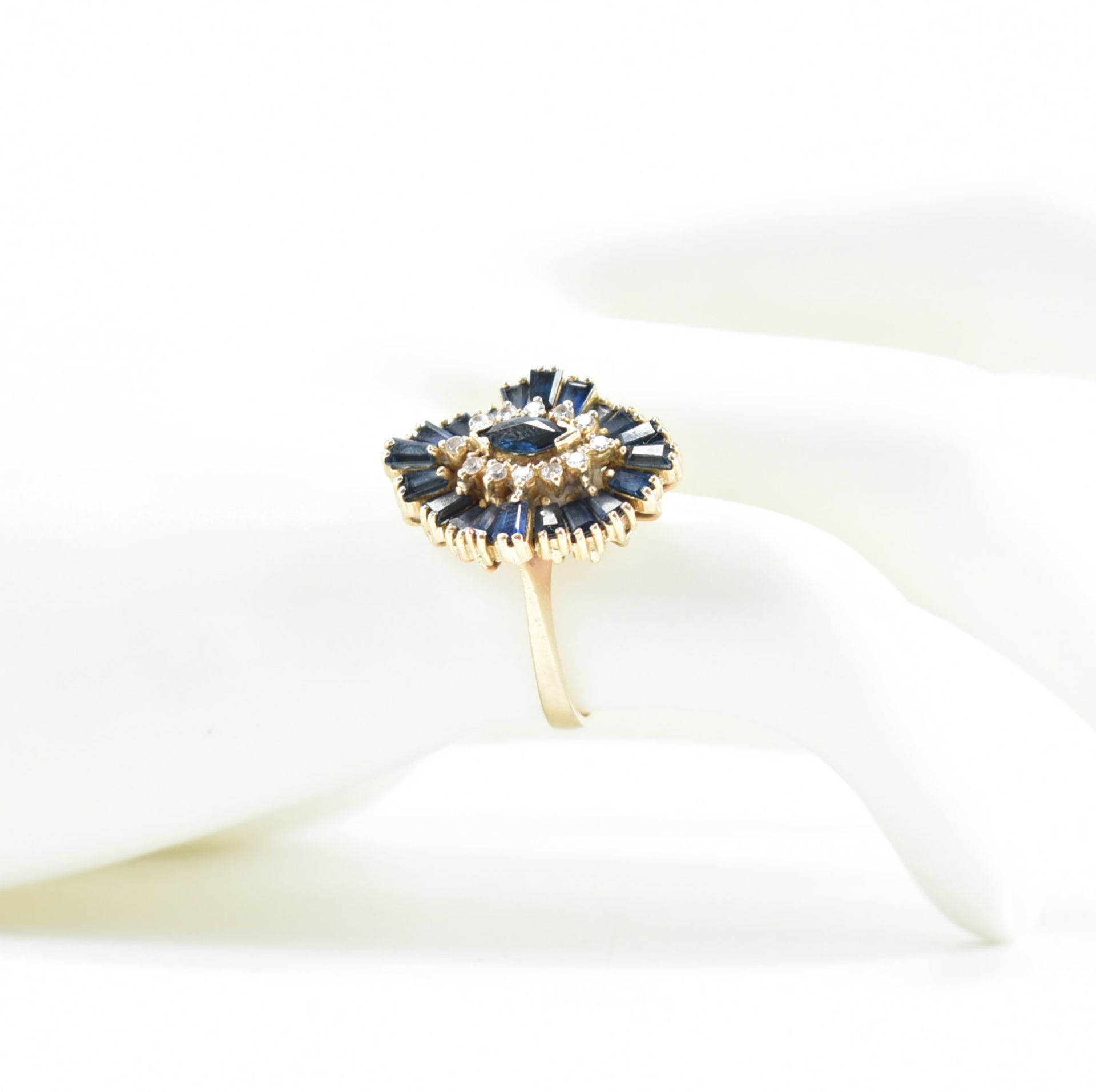 GOLD SPINEL & DIAMOND CLUSTER DRESS RING - Image 7 of 7