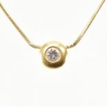 HALLMARKED 18CT GOLD & DIAMOND PENDANT NECKLACE CHAIN