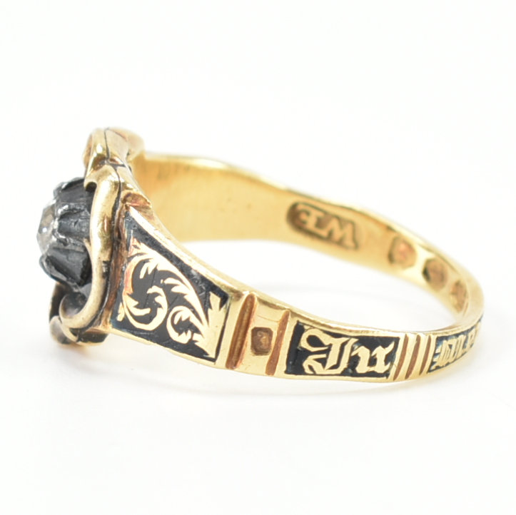 HALLMARKED VICTORIAN 18CT GOLD & DIAMOND MEMORIAL RING - Image 3 of 10